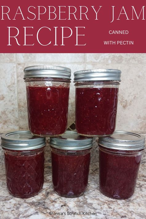 raspberry jam recipe Raspberry Jam Recipe Canning With Pectin, Raspberry Jam No Pectin, Easy Raspberry Jam, Jam With Pectin, Rasberry Jam, Homemade Raspberry Jam, Raspberry Jam Recipe, Dry Measuring Cups, Sauce For Salmon