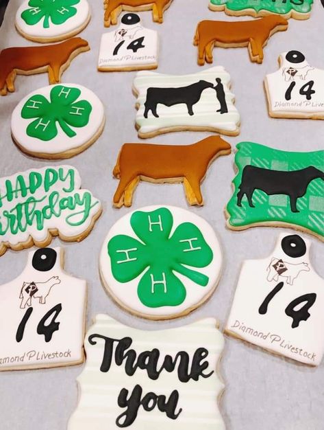 4h Cookies Decorated, 4-h Cookies Decorated, 4h Cookies, 4 H, Grad Parties, I Am Happy, Cookie Decorating, Halloween Party, Sugar Cookie