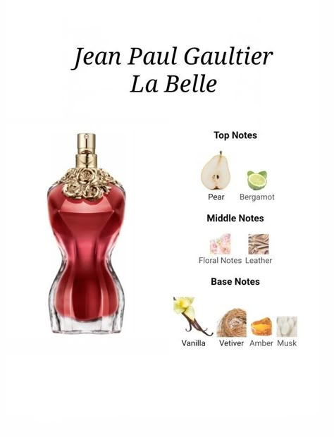 La Belle Perfume, Perfume Fruity, Jean Paul Gaultier La Belle, Perfume Jean Paul, Replica Perfume, Perfume Notes, Designer Fragrance, Parfum For Women, Hair Care Recipes