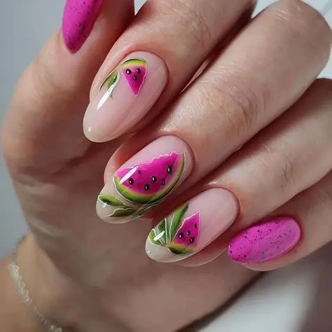 2024 Summer Nail Art: Funky & Simple Designs for Short Nails Nail Art Funky, Summer Nail Art Ideas, Best Summer Nails, Bright Summer Nails Designs, Summer Nails 2024, Mickey Nails, Designs For Short Nails, Fruit Nail Art, Art Funky