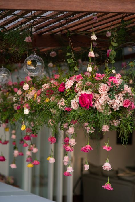 Hanging Roses, Hanging Tea Lights, Backyard Dinner, 30th Bday Party, Backyard Dinner Party, Spring Ball, Smith Wedding, Wedding Flowers Roses, Bridal Shower Inspo