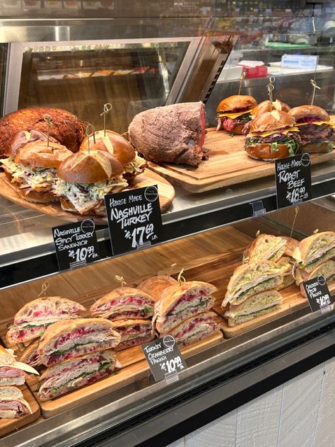 Bakery Style Sandwiches, Sandwich Display Ideas Coffee Shop, Modern Sandwich Shop, Sandwich Shop Decor, Sandwich Display Ideas, Cafe Sandwich Ideas Coffee Shop, Sandwich Shop Aesthetic, Foccacia Sandwich Recipes, Bistro Sandwiches