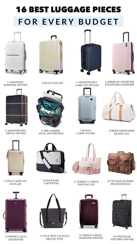 16 Best Luggage Pieces for Every Budget - JohnnyJet.com Types Of Luggage Bags, Modern Travel Bag, Best Luggage For International Travel, Travel Bags Aesthetic, Travel Suitcase Aesthetic, Aesthetic Suitcase, Trip Bags, Traveling Suitcase, Luggage Aesthetic