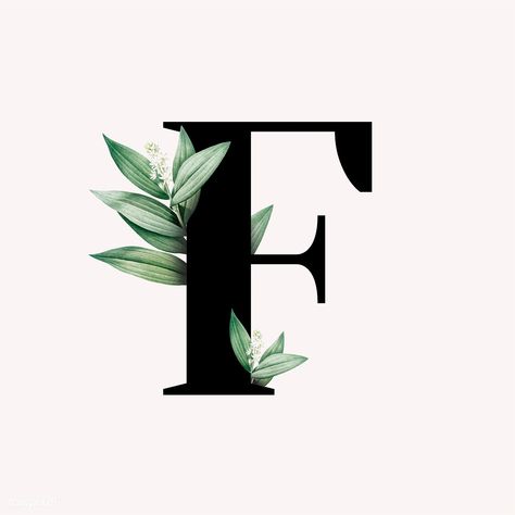 Botanical capital letter F vector | premium image by rawpixel.com / Aum / Donlaya / Kappy Kappy / manotang F Aesthetic Letter, Botanical Capital Letter, Aesthetic Letter, Letter F, Premium Vector, Alphabet