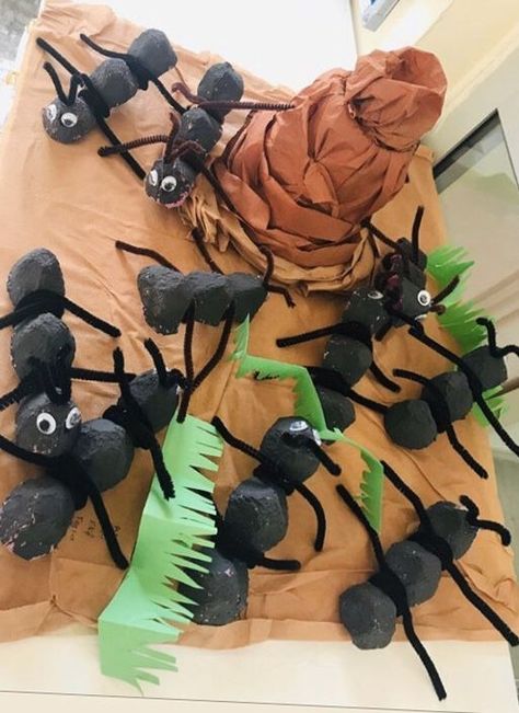 Giant Bugs Diy, Ant Craft, Ant Crafts, Insect Crafts, Insects Theme, Bug Crafts, Animal Crafts For Kids, Garden Art Sculptures Diy, Garden Artwork