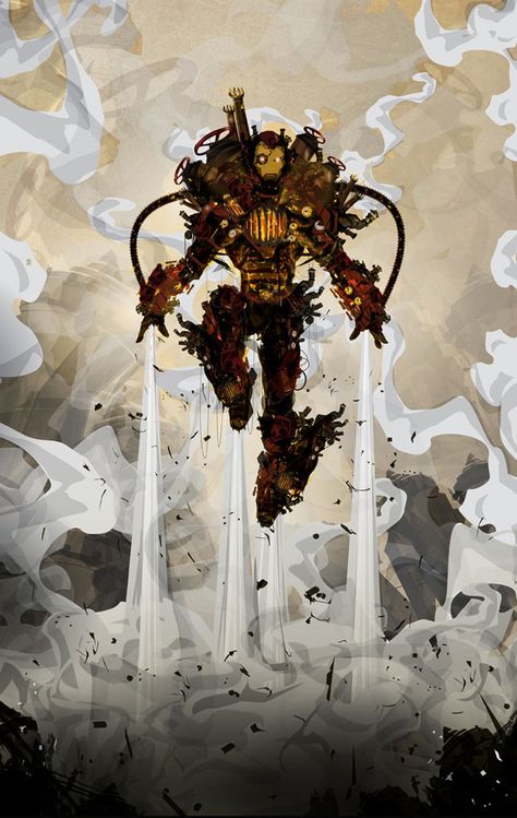 Amazing Fan Art from the Marvel Universe - Tuts+ Design & Illustration Article Steampunk Iron Man, Bd Comics, Geek Art, Steampunk Art, Bioshock, Comic Book Characters, Comic Heroes, Dieselpunk, Comic Book Art