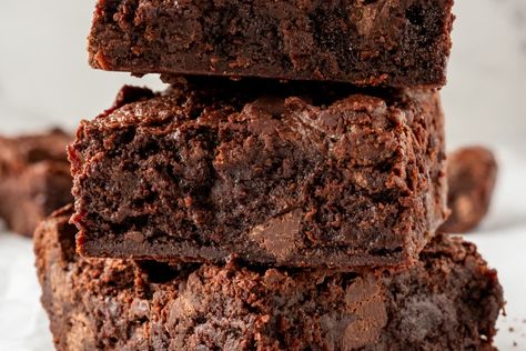 You'll never want to use boxed mix again. The Best Fudgy Brownies, Best Fudgy Brownies, Best Bakes, Best Brownie Recipe, Brownies Recipe Homemade, Dairy Free Chocolate Chips, Chewy Brownies, Homemade Brownies, Brownies Recipe