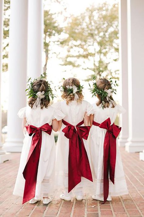 Christmas Wedding Flowers, Christmas Wedding Themes, Christmas Wedding Inspiration, Dressed In White, December Wedding, Winter Wedding Inspiration, Winter Wonderland Wedding, Wonderland Wedding, Wedding Flower Girl