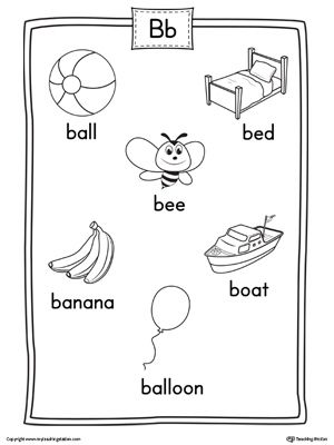 **FREE** Letter B Word List with Illustrations Poster Worksheet. Use the Word List with Illustrations Poster to play letter sound activities or display on a wall. B Sound Activities, B Letter Words, B Words List, Alphabet Letter Hunt, Sound Activities, Letter B Worksheets, Letter Sound Activities, Prewriting Skills, Printable Alphabet Worksheets