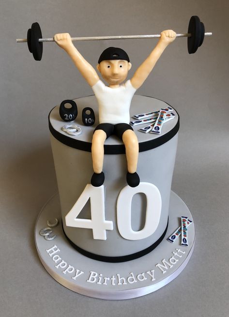 Barbell Cake Ideas, Weights Cake For Men, Weight Lifter Cake, Fitness Cake Design For Men, Workout Cakes For Men, Gym Cakes For Men Fitness, Gym Theme Cake For Men, Weightlifting Cake, Workout Cake