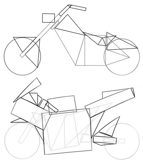 How to Draw Vehicles: Motorcycles Pen Ideas, Motorcycle Drawing, Bike Sketch, Motorcycle Illustration, Body Reference Drawing, 3d Pen, Perspective Drawing, Figure Drawing Reference, Car Drawings