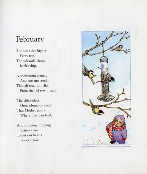 "February"       by John Updike Poem About February, Poems About February, February Poems For Kids, February Poems, Waldorf Verses, Book Classics, New Year Poem, John Updike, Nursery Rhymes Poems