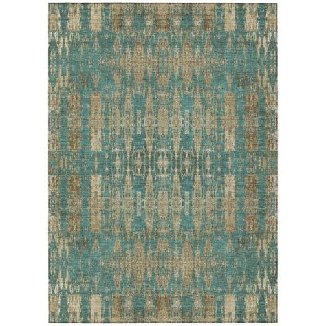 Hokku Designs Jerrah Teal Indoor/Outdoor Rug | Wayfair Outside Carpet, Style Marocain, Patio Rug, Teal Rug, Kitchen Patio, Transitional Rug, Modern Elements, Rug Company, Patio Rugs