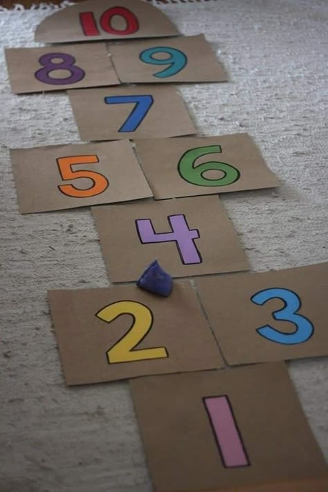 Indoor Hopscotch, Indoor Activities For Toddlers, Fun Indoor Activities, Rainy Day Fun, Gross Motor Activities, Homemade Toys, Activities For Toddlers, Toddlers And Preschoolers, Indoor Activities For Kids