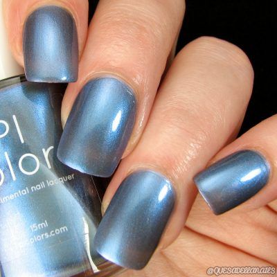 Night Aura by PI Colors Buety Tips, Gray Nail, Grey Nail Polish, January Nails, Black Nail Polish, Blue Nail Polish, Gray Nails, Birthday Shoot, Blue Nail