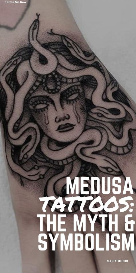 Medusa Tattoo With Words, What Does Medusa Tattoo Represent, Medusa Tattoo Greek Mythology, Medusa Meaning Tattoos, Medusa Tattoo Symbolism, Medusa Tattoo On Neck, Meaning Behind Medusa Tattoo, Small Medusa Tattoo Women, Medusa Symbol Greek Mythology