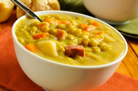 Split Pea & Ham Soup High Fiber Soup, Country Ham Recipes, Fiber Soup, Split Pea Ham Soup, Best High Fiber Foods, Beef Patties Recipes, Pork Hock, Split Pea Soup Recipe, Pea And Ham Soup