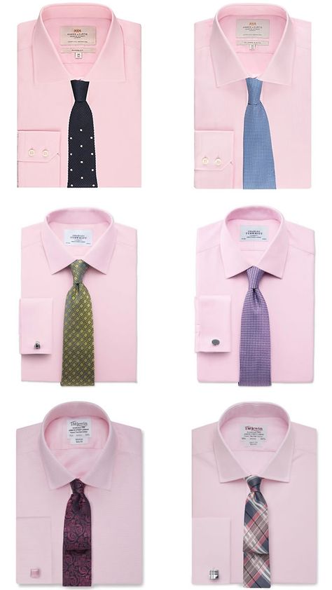 Men's Pink Shirt and Tie Combinations Men Dress Shirt And Tie, Men’s Shirt And Tie, Mens Shirt And Tie Combinations, Pink Shirt And Tie Combinations, Mens Pink Shirt Outfit, Pink Shirt Outfit Men Formal, Pink Dress Shirt Men Outfits Formal, Mens Pink Dress Shirt Outfit, Grey Suit Pink Shirt