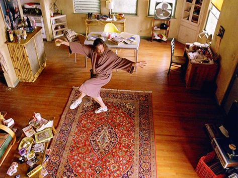 Here's a still frame from our favorite movie, #ThebigLebowski - The Dude dancing upon his beautiful Kashan rug! Jeff Lebowski, Big Lebowski Rug, Big Lebowski Quotes, The Big Lebowski Movie, Vintage Tegel, Coen Brothers, Jeff Bridges, Most Famous Quotes, Big Lebowski