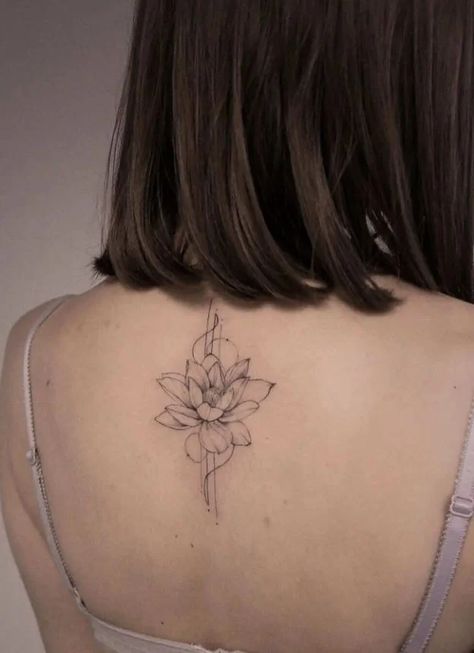 Thai Flower Tattoo, Thai Tattoos For Women, Lotus Flower Tattoo Back, Tattoo Back Women, Lotus Flower Tattoo Ideas, Bohemian Tattoo, Lotus Flower Tattoo Design, Thai Flower, Flower Tattoo Ideas