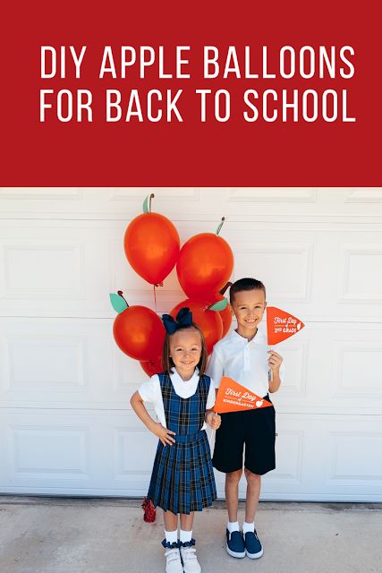 DIY Apple Balloons For Back To School Apple Balloons, Diy Apple, Helium Tank, Diy Back To School, Child Smile, Abc 123, Green Paper, Red Balloon, Homeschool Ideas