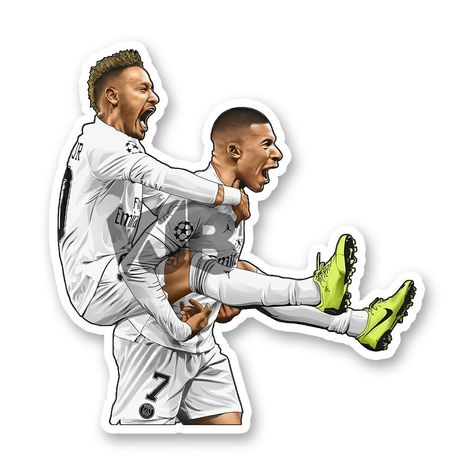 Neymar Stickers Printable, Soccer Stickers Printable, Football Stickers Printable, Neymar Art, Phone Cover Stickers, Collage Football, Soccer Backgrounds, Football Couples, Sticker Illustration