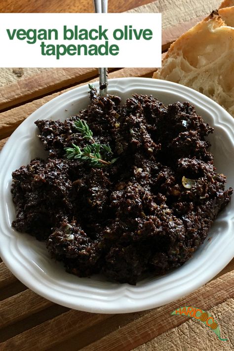 This black olive tapenade is so easy and quick to make. It serves great as party food with some bread sticks or on a piece of toast. But you can use this salty savoury spread on your favourite sandwiches, and mix it through some al dente pasta. #tapenade #vegan #vegansnack #olives #haricoco Black Olive Tapenade Recipe, Black Olive Tapenade, Veggie Keto, Olive Tapenade Recipe, Tapenade Recipe, Bread Sticks, Vegan Dip, Olive Tapenade, Party Snack