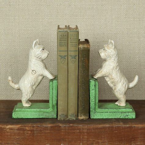 Cast Iron Care, Dog Bookends, Westie Dogs, Book Ends, West Highland White, White Terrier, West Highland Terrier, West Highland White Terrier, Frame Stand