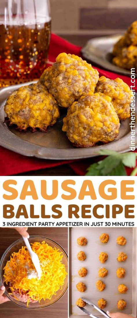 Finger Food For A Crowd, Cheesy Sausage Balls, Easy Sausage Balls Recipes, Sausage Ball, Sausage Balls Recipe, Easy Recipies, Christmas Buffet, Sausage Balls, Tail Gate