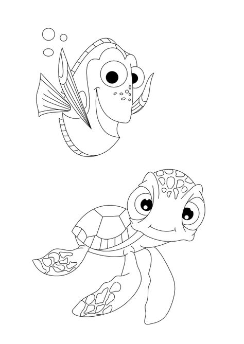 Disney Character Outlines, Disney Outline, How To Draw Nemo, Disney Characters Outline, Finding Nemo Coloring Pages, Nemo Coloring Pages, Disney Drawing Tutorial, Adult Coloring Books Swear Words, Painted Window Art