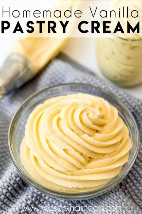 Vanilla Pastry Cream Recipe Easy, Cream Patisserie Recipe, Easy Pastry Cream, French Pastry Cream Recipe, Vanilla Pastry Cream Recipe, Bread Pudding With Rum Sauce, Patisserie Recipe, Cream Patisserie, Pastry Filling