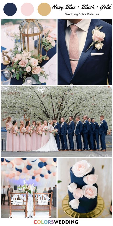 Navy Cream And Gold Wedding, Navy Blush And Gold Wedding, Navy Blue And Blush Wedding, Navy Wedding Theme, Navy Blush Weddings, Blush And Navy Wedding, Navy And Blush Wedding, Navy Blue And Gold Wedding, Blue And Blush Wedding