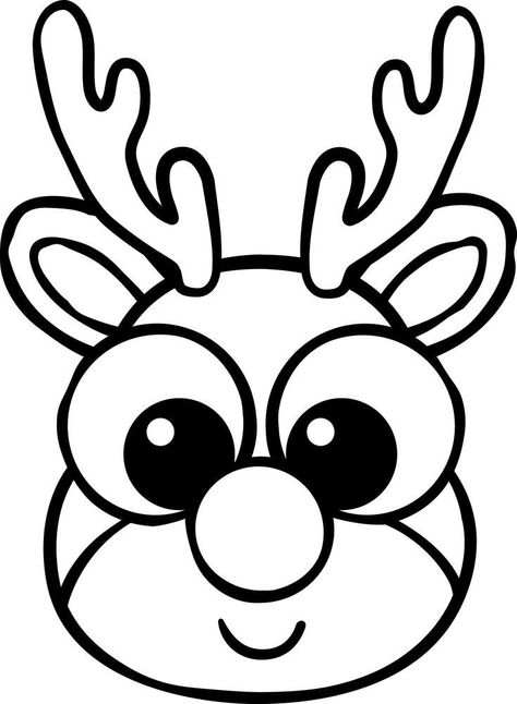 Colouring Pages Christmas, Christmas Pictures To Draw, Christmas Drawings For Kids, Reindeer Drawing, Xmas Drawing, Free Kids Coloring Pages, Christmas Coloring Sheets, Reindeer Face, Christmas Kindergarten