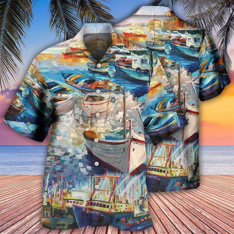 Boat Art Style - Hawaiian Shirt - Cool Hawaiian Shirts Check more at https://dadyshirt.com/product/boat-art-style-hawaiian-shirt-cool-hawaiian-shirts/ Casual Dating, Boat Art, Cool Hawaiian Shirts, Sun Beach, Hawaiian Print, Aloha Shirt, Mens Hawaiian Shirts, Tropical Vacation, Tropical Vibes