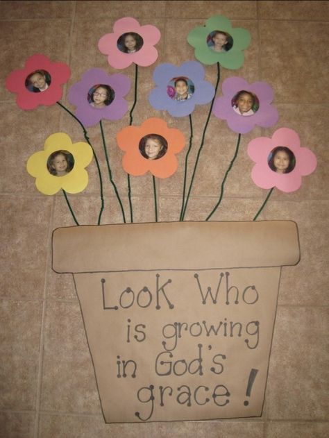 I Am Growing Preschool Craft, Sunday School Preschool Crafts, God Made Me Craft Toddler, Christian Themed Classrooms, Spring Sunday School Crafts, Toddler Sunday School Room Decor, Sunday School Arts And Crafts, Church Crafts For Kids Sunday School, Children's Sunday School Lessons