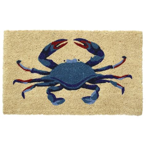 Seaside Home, Coir Door Mat, Crab Decor, Coir Mat, Indoor Doors, Indoor Door Mats, Blue Home, Outdoor Door, Blue Crab