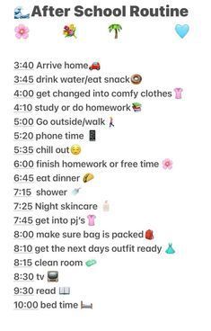 Morning After School And Night Routine, After Routine School, What To Do On The Night Before School, After School Routine Checklist, To Do List After School, After School To Do List, Get Ready For School Checklist, What To Do In The Morning, That Girl After School Routine