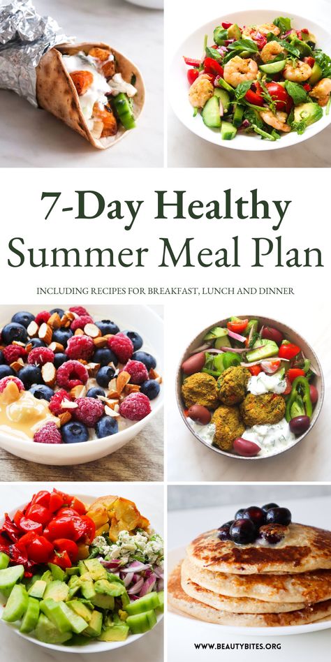 Summer Body Meal Plan, Meal Plan Healthy Weekly, Meal Plan Meals, Healthy Summer Salads Clean Eating, Healthy Summer Dinner Recipes Clean Eating Gluten Free, Summer Clean Eating Recipes, Easy Healthy Summer Recipes, Healthy Summer Breakfast Recipes, Healthy Recipes For One Person