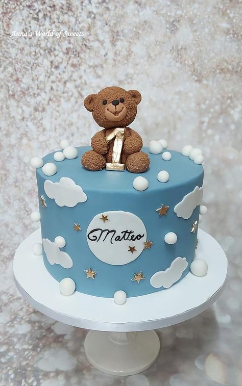 One Birthday Cake Boy, 1 St Birthday Cake Boy Year Old, Cake Bear Baby Boy, Cake Bear Design, Cake For First Birthday Boy, 1st Birthday Boy Cake Ideas, Birthday Cakes For Baby Boy, 1 Kg Cake Designs, 1 Birthday Cake Boy