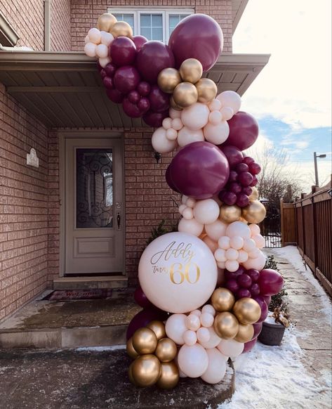 Rose Gold And Burgundy Balloon Garland, Baloon Decorations Maroon, Wine Balloon Garland, Burgundy And Gold Balloon Garland, Wine Balloon Decorations, Maroon Balloon Garland, Burgundy Balloon Arch, Burgundy Balloon Garland, Burgundy Balloons