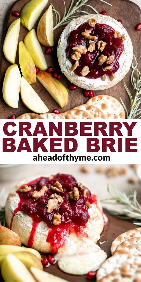 Cranberry Baked Brie Recipes, Brie Cranberry Dip, Holiday Baked Brie Recipes, Baked Brie Recipes Cranberry, Baked Brie With Cranberry Chutney, Bri Recipes Baked Brie, Baked Brie Board Ideas, Cheese Brie Recipe, Brie Recipes Cranberry