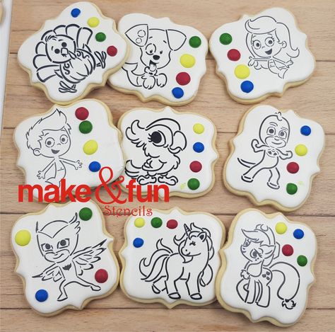 PYO Cookie Stencil, Cake Stencil, Birthday Stencil | Make and Fun Stencils Stencil Cake, Airbrush T Shirts, Unique Decorations, Thanksgiving Cookies, Cake Stencil, Plastic Stencil, Cookie Stencils, Royal Icing, Face Painting