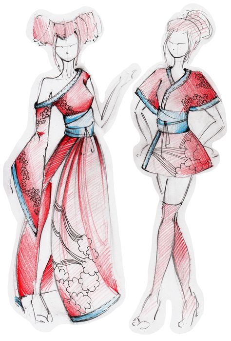 Design kimono 2 by Paskhalidi on DeviantArt Japanese Kimono Dress, Japan Dress, Japanese Costume, Anime Kimono, Kimono Outfit, Mode Kimono, Art Outfits, Kimono Design, Anime Inspired Outfits