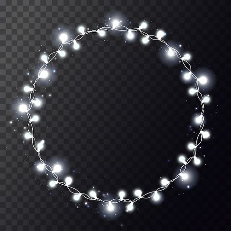 Christmas bright circle garland with rea... | Premium Vector #Freepik #vector #fairy-light #fairy-lights #led-light #christmas-lamp Sparkle Lights, Lights Png, Light Fairy, Circle Garland, Christmas Lamp, Circle Light, Vector Christmas, Fairy Light, About Christmas