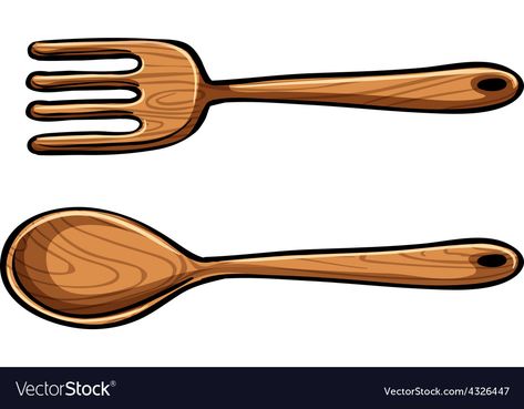 Fork And Spoon Illustration, Go Green Posters, Spoon Drawing, Spoon Cartoon, Green Posters, Small Wooden Spoons, Fork Art, Food Paper, Flyer Design Inspiration