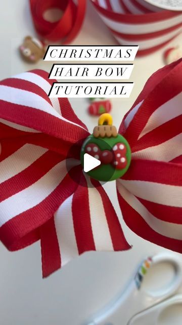 Monica Silva on Instagram: "Part 3 | Christmas Hair Bow Tutorial. Don’t forget to follow for more crafts 🎄 #hairbowtutorial #hairbowdiy #christmascrafts #ribbon #liston #moño #moñonavidad" Diy Christmas Hair Clips, Christmas Hair Accessories Diy, Christmas Hair Bows Diy, Christmas Bows Diy, Hair Bow Tutorial, Christmas Hair Bows, Christmas Hair, Bow Tutorial, Diy Hair Bows