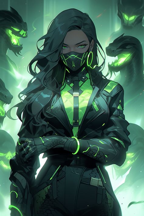 Best Anime Characters, Masked Female Assassin, Character Art Cyberpunk, Cyberpunk Anime Character, Viper Wallpaper, Fantasy Cyberpunk, Character Art Design, Power Art, Viper Valorant Wallpaper