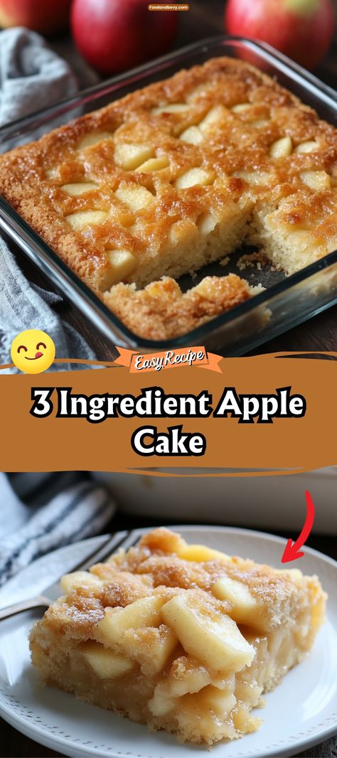 3 Ingredient Apple Cake via @recipesforfamily12 3 Ingredient Apple Pie Cake, 4 Ingredient Apple Dump Cake, Apple Cake With Self Rising Flour, Easy Apple Breakfast Cake, Less Than 5 Ingredient Desserts, Apple Blossom Cake Recipe, Box Cake Apple Cake, Apple Cake Recipe Easy Baking, 5 Or Less Ingredient Recipes Desserts