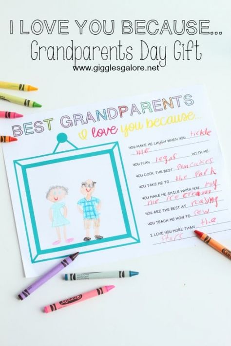 I love you because.Grandparents Day Gift_GG Grandparents Day Preschool, Teacher Thank You Letter, Grandparents Day Poem, Grandparents Day Activities, Best Gifts For Grandparents, Quotes Girlfriend, Grandparents Day Crafts, Grandparents Day Gifts, Parents Day