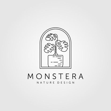 Monstera Logo Design, Plant Logo Design Ideas, Plant Store Logo, Plant Logo Ideas, Plant Shop Logo, Plant Branding, Natural Branding Design, Plant Logo Design, Plants Logo